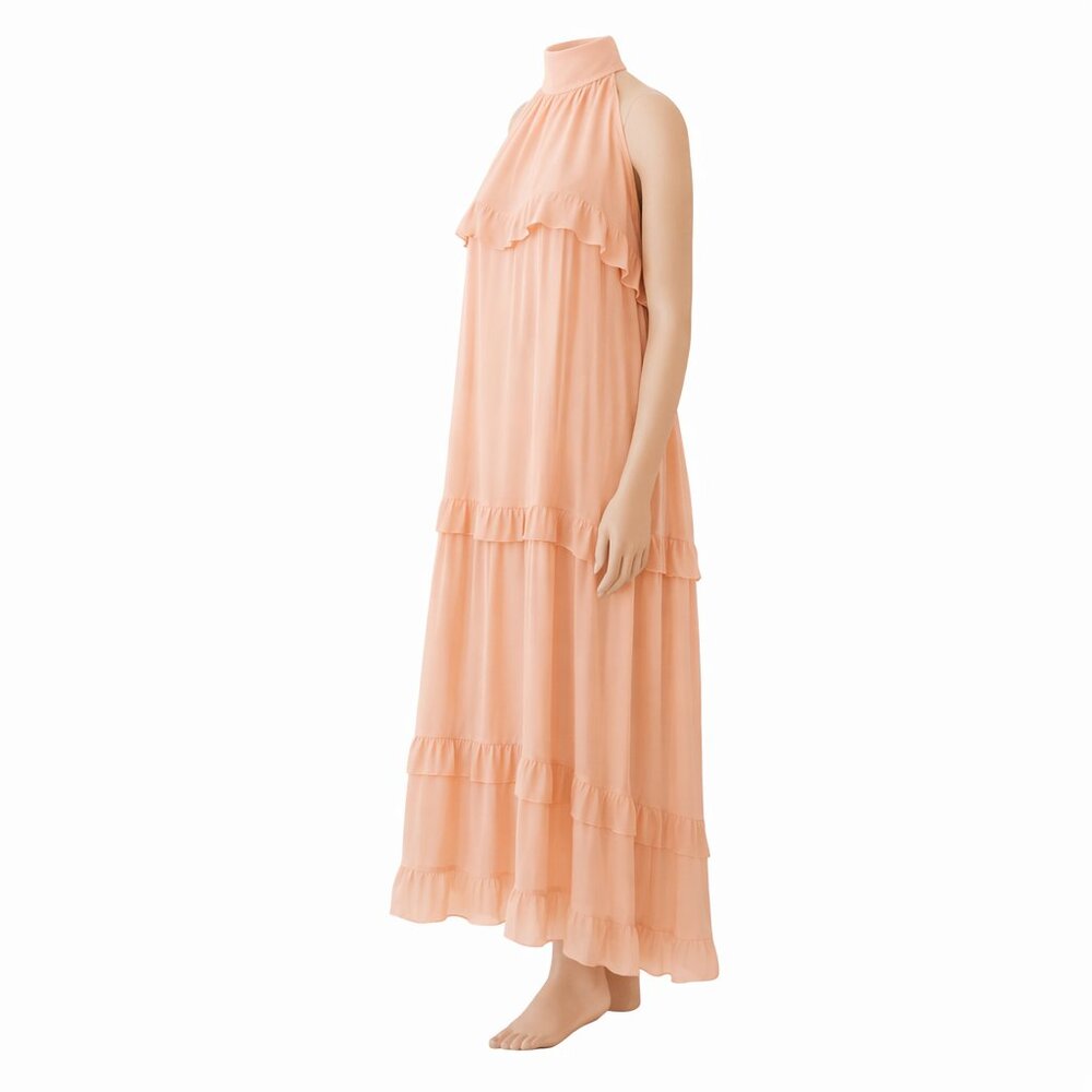 Entro NWT Blush Ruffle Halter Maxi Dress Boho M - Picture 4 of 16